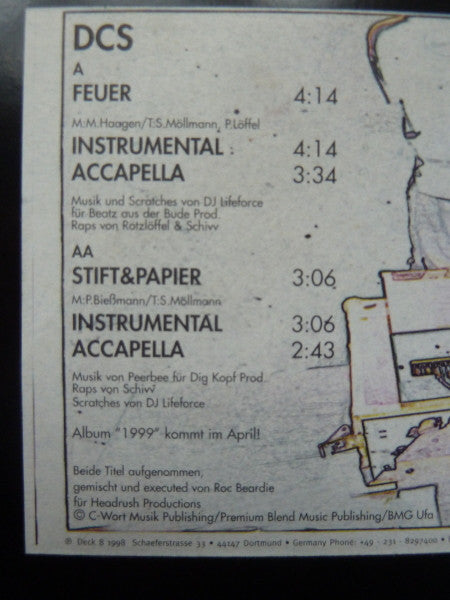 Die Coolen Säue : Feuer / Stift & Papier (12")