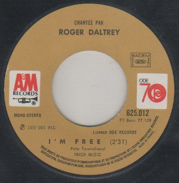 Roger Daltrey : I'm Free (7", Single, Mono)