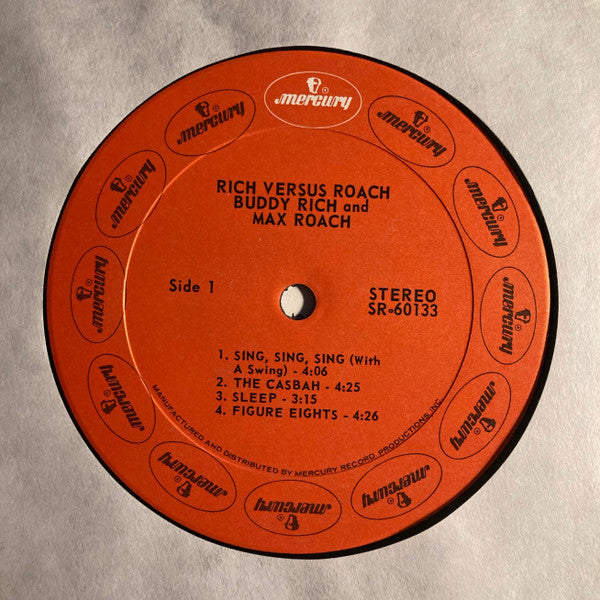 Buddy Rich And Max Roach : Rich Versus Roach (LP, Album, RE)