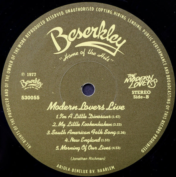 Jonathan Richman & The Modern Lovers : Live (LP, Album)