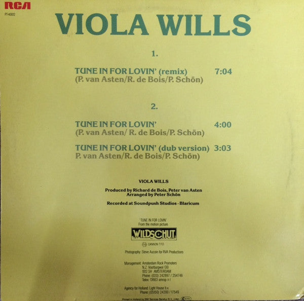Viola Wills : Tune In For Lovin' (12", Maxi)
