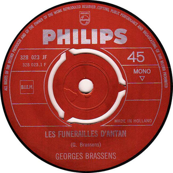 Georges Brassens : Les Funérailles d'Antan (7", Single, Ser)
