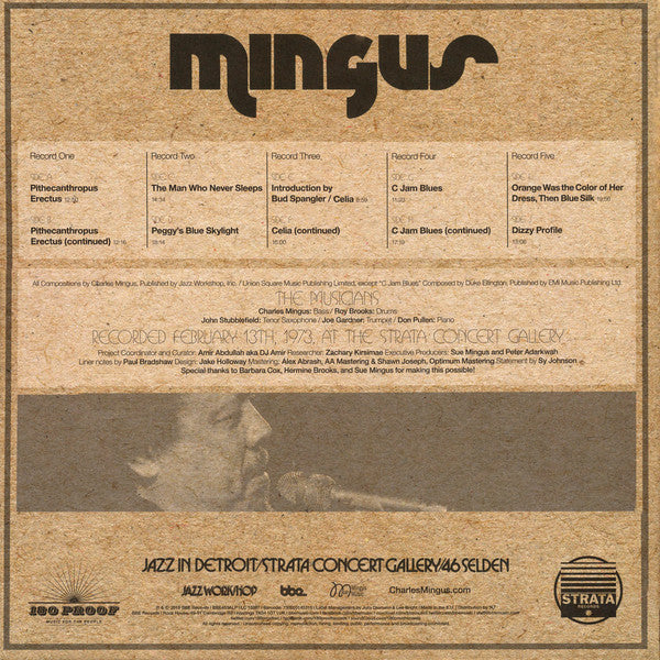 Mingus* : Jazz In Detroit / Strata Concert Gallery / 46 Selden (5xLP, Album, 180 + Box, Dlx)