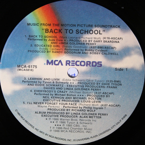 Various : Back To School (Music From The Motion Picture Soundtrack) (LP, Album, Pin)