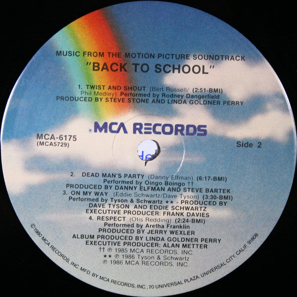 Various : Back To School (Music From The Motion Picture Soundtrack) (LP, Album, Pin)