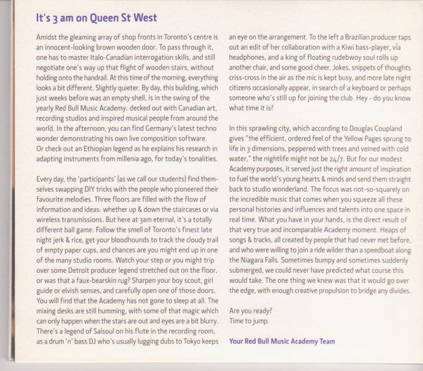 Various : Various Assets - Not For Sale: Red Bull Music Academy Toronto 2007 (2xCD, Comp, Promo)