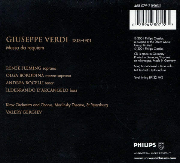 Giuseppe Verdi - Renée Fleming · Olga Borodina · Andrea Bocelli · Ildebrando D'Arcangelo · Kirov Orchestra And Kirov Chorus, Valery Gergiev : Requiem (2xCD, Album, Dig)