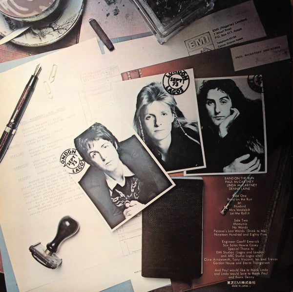 Paul McCartney And Wings* : Band On The Run = バンド・オン・ザ・ラン (LP, Album, RE, App)
