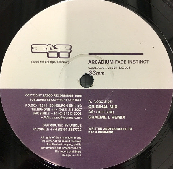 Arcadium : Fade Instinct (12")