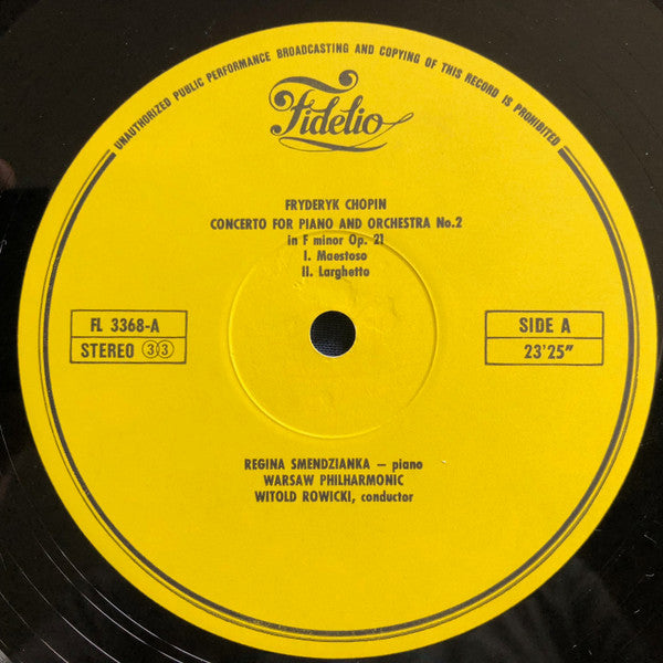 Frédéric Chopin : Piano Concerto No.2 In F Minor - Rondo À La Krakowiak (LP)