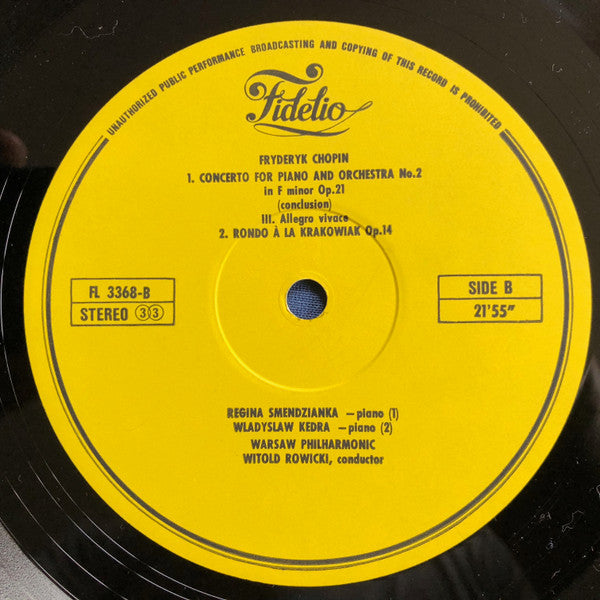 Frédéric Chopin : Piano Concerto No.2 In F Minor - Rondo À La Krakowiak (LP)