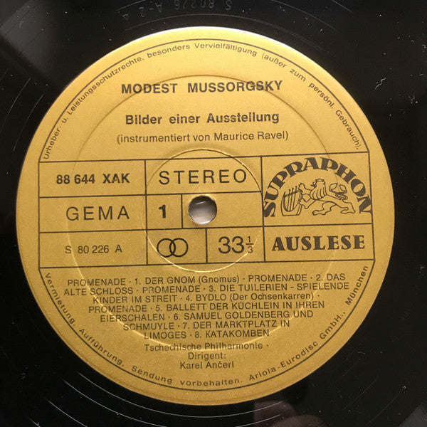 Modest Mussorgsky - The Czech Philharmonic Orchestra, Karel Ančerl : Bilder Einer Ausstellung / Eine Nacht Auf Dem Kahlen Berge (LP)