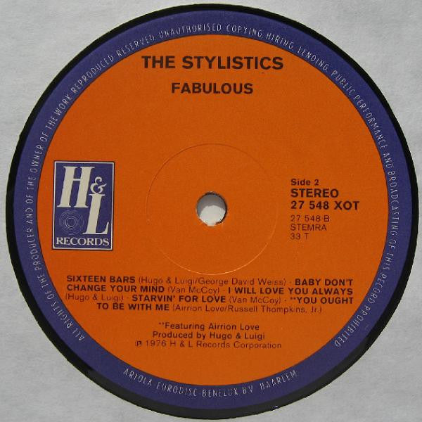 The Stylistics : Fabulous (LP, Album)