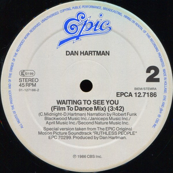 Dan Hartman : Waiting To See You (12", Maxi)