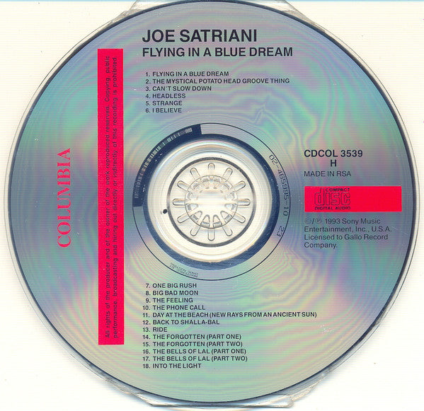 Joe Satriani : Flying In A Blue Dream (CD, Album)