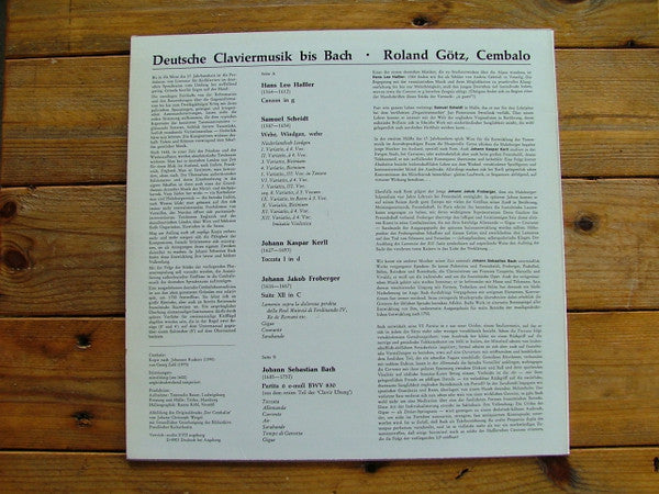 Roland Götz (2) : Deutsche Cembalomusik Bis Bach (LP)