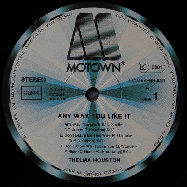 Thelma Houston : Any Way You Like It (LP, Album)