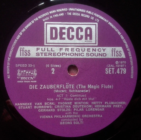 Wolfgang Amadeus Mozart, Wiener Staatsopernchor, Wiener Philharmoniker, Georg Solti : Die Zauberflöte - The Magic Flute - La Flûte Enchantée (3xLP + Box)