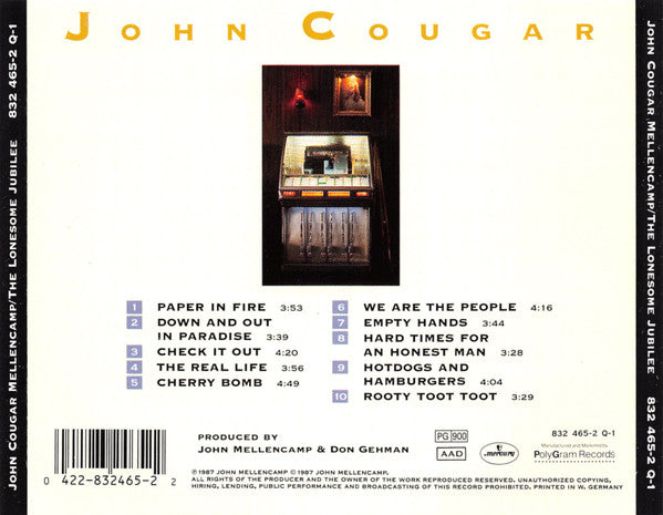 John Cougar Mellencamp : The Lonesome Jubilee (CD, Album, RE)