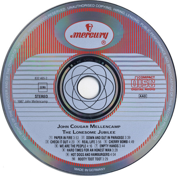 John Cougar Mellencamp : The Lonesome Jubilee (CD, Album, RE)