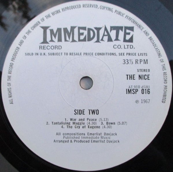 The Nice : The Thoughts Of Emerlist Davjack (LP, Album, Pur)