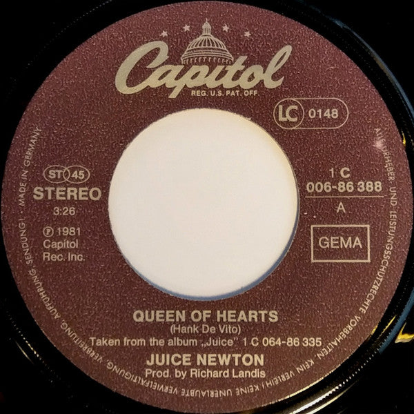 Juice Newton : Queen Of Hearts (7", Single)
