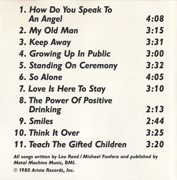 Lou Reed : Growing Up In Public (CD, Album, RE)