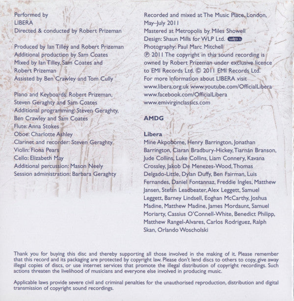 Libera : The Christmas Album (CD, Album)