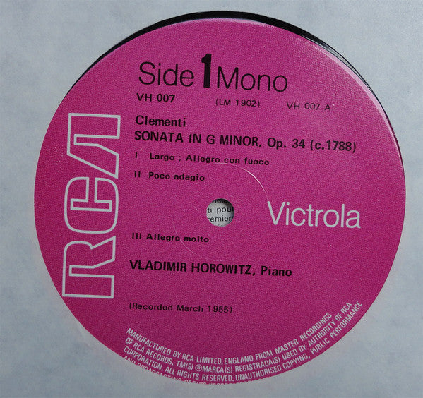 Vladimir Horowitz : Clementi (LP)