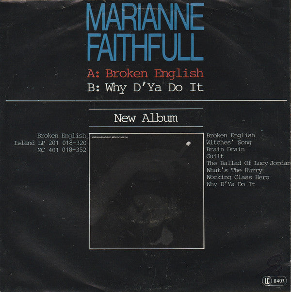 Marianne Faithfull : Broken English (7", Single)