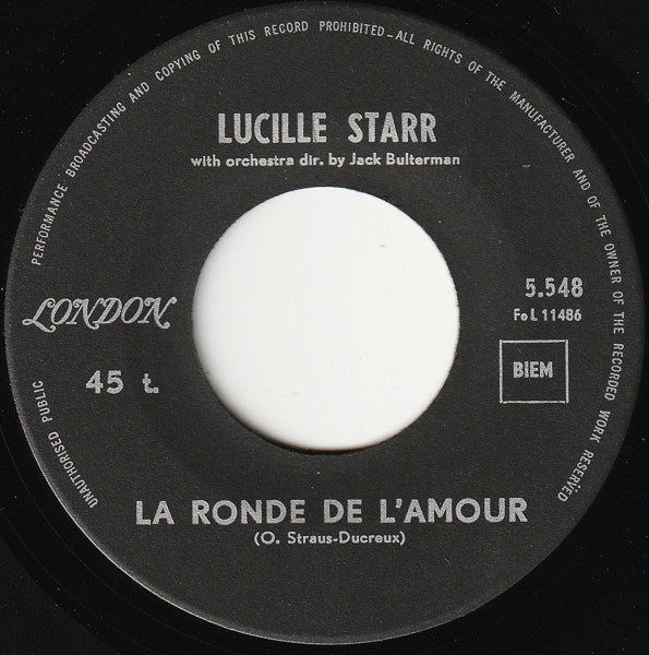 Lucille Starr : Chante Encore Dans La Nuit (7", Single)