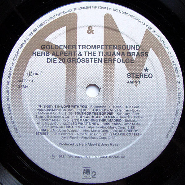 Herb Alpert & The Tijuana Brass : Goldener Trompetensound - Die 20 Grössten Erfolge (LP, Comp)
