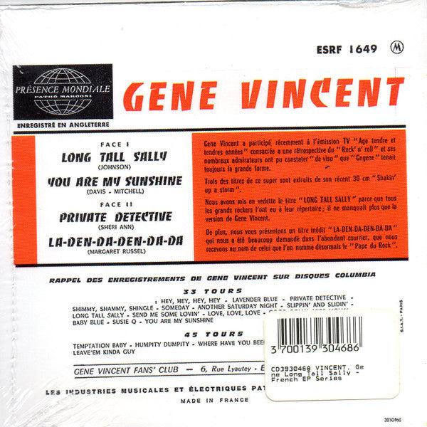 Gene Vincent : Long Tall Sally (CD)