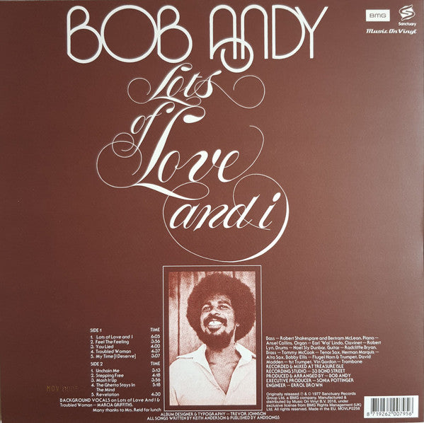 Bob Andy : Lots Of Love And I (LP, Album, Ltd, Num, RE, Ora)