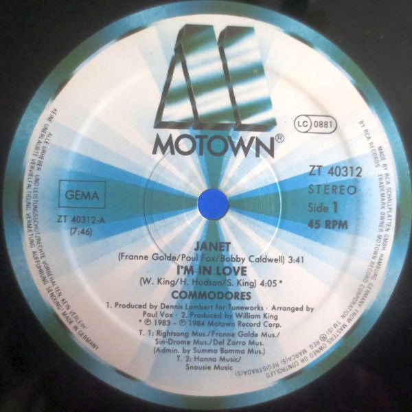 Commodores : Janet (12", Maxi)