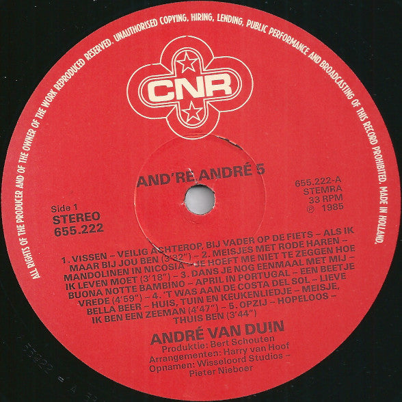 André van Duin : And're André 5 - Onvergetelijke Liedjes (LP, Album)
