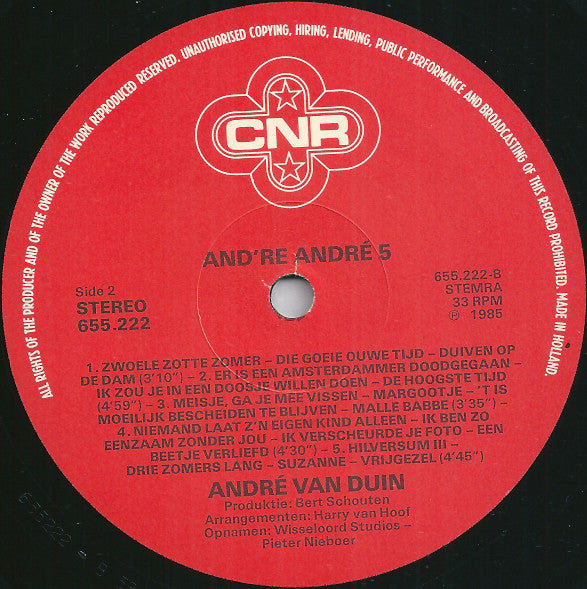 André van Duin : And're André 5 - Onvergetelijke Liedjes (LP, Album)