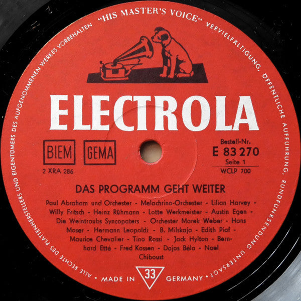 Various : Das Programm Geht Weiter (LP, Comp)