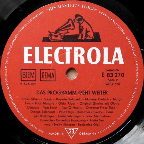 Various : Das Programm Geht Weiter (LP, Comp)