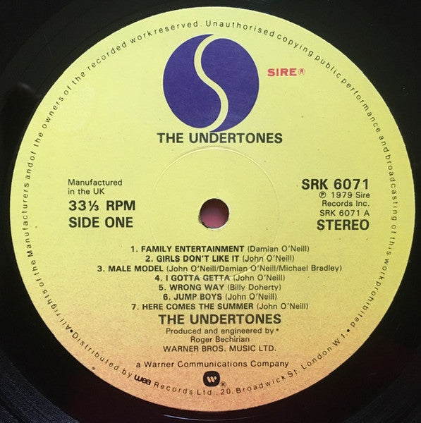 The Undertones : The Undertones (LP, Album, Non)