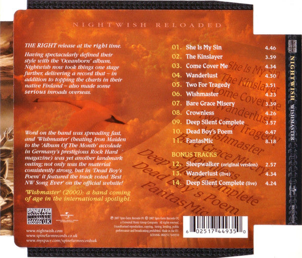 Nightwish : Wishmaster (CD, Album, RE, Off)