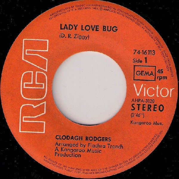 Clodagh Rodgers : Lady Love Bug / Tangerines, Tangerines (7", Single, Mono)