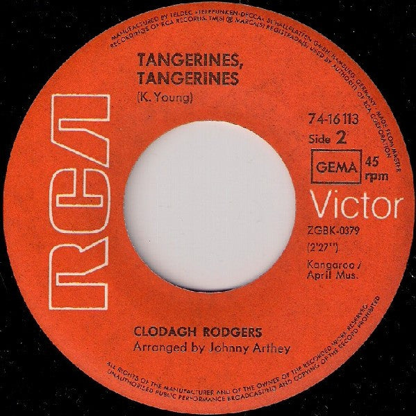 Clodagh Rodgers : Lady Love Bug / Tangerines, Tangerines (7", Single, Mono)