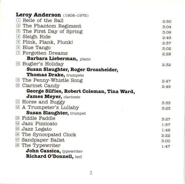 Saint Louis Symphony Orchestra, Leonard Slatkin : Leroy Anderson Favorites (CD, Album)