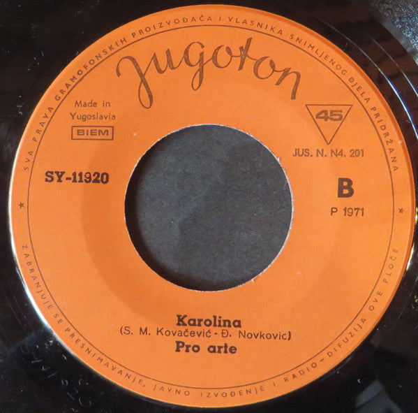 Pro Arte (2) : Čokolino (7", Single, Mono, RE)