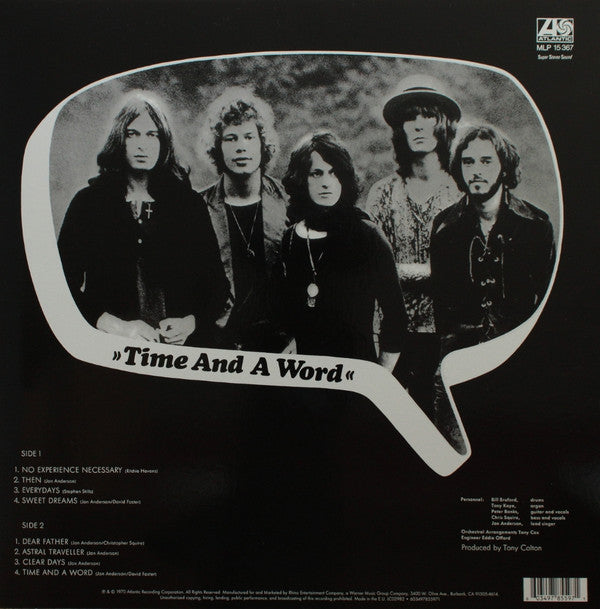 Yes : Time And A Word (LP, Album, RSD, Ltd, RE)
