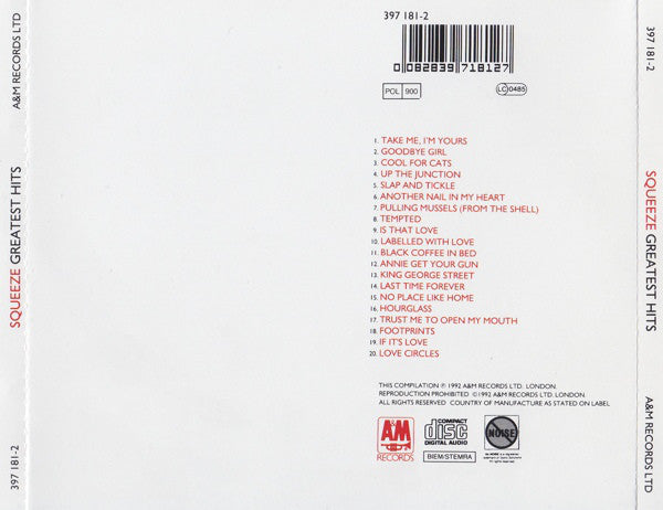 Squeeze (2) : Greatest Hits (CD, Comp)