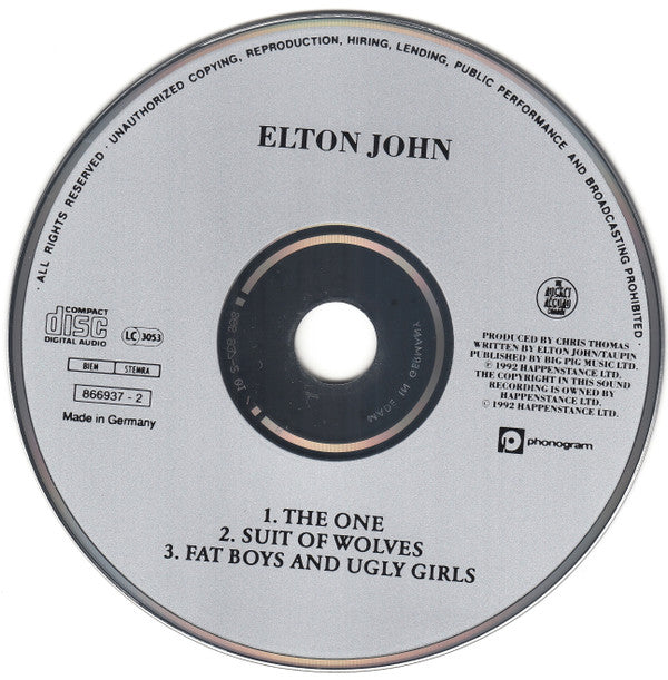 Elton John : The One (CD, Single)