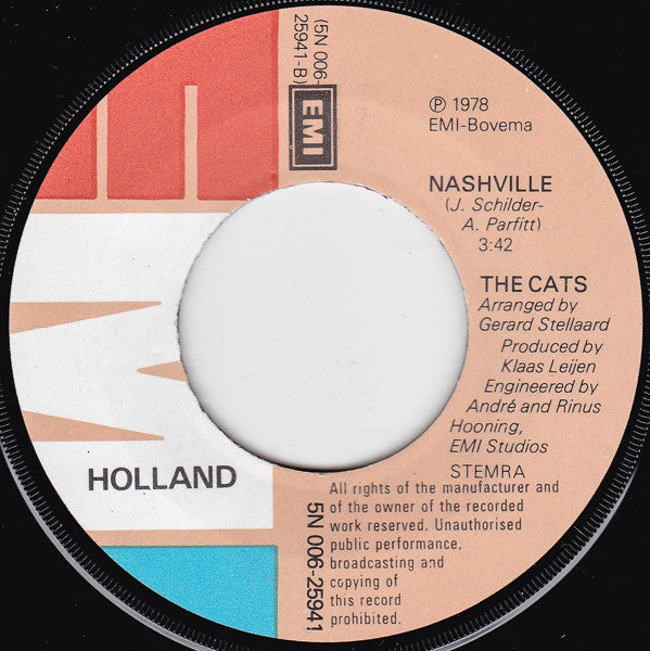 The Cats : She Was Too Young (7", Single)