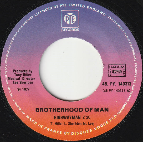 Brotherhood Of Man : Highwayman (7", Single)